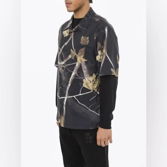 Alexander Wang Winter Camo Printed Silk Hawaiian Shirt - Picture 2 of 12